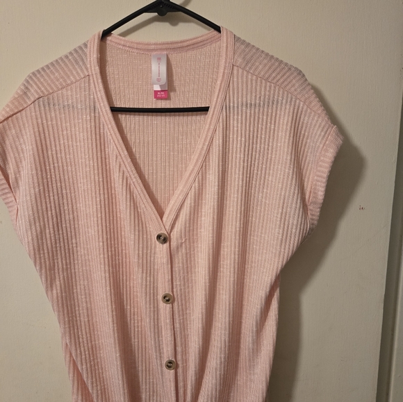 No Boundaries V Neck Button Up Shirt - Picture 1 of 5
